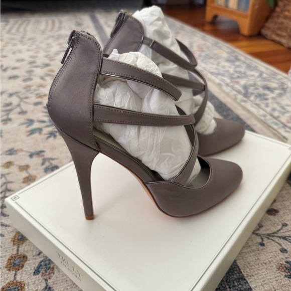 Zac Posen Gray Strappy Matte Satin Heels - Picture 4 of 10